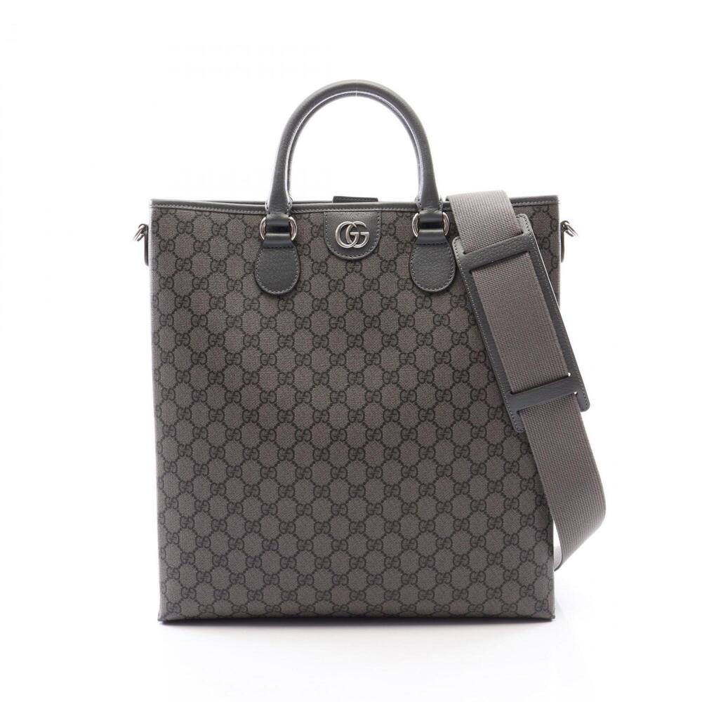 Gucci GG Supreme 2-Way Tote Bag/Handbag, Coated Canvas and Leather, Men's, Gr...